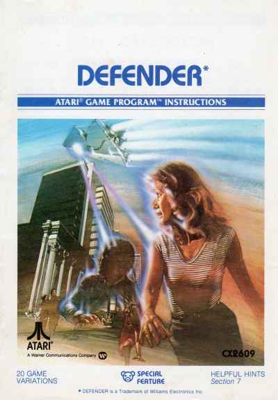 Atari 2600 Defender manual cover