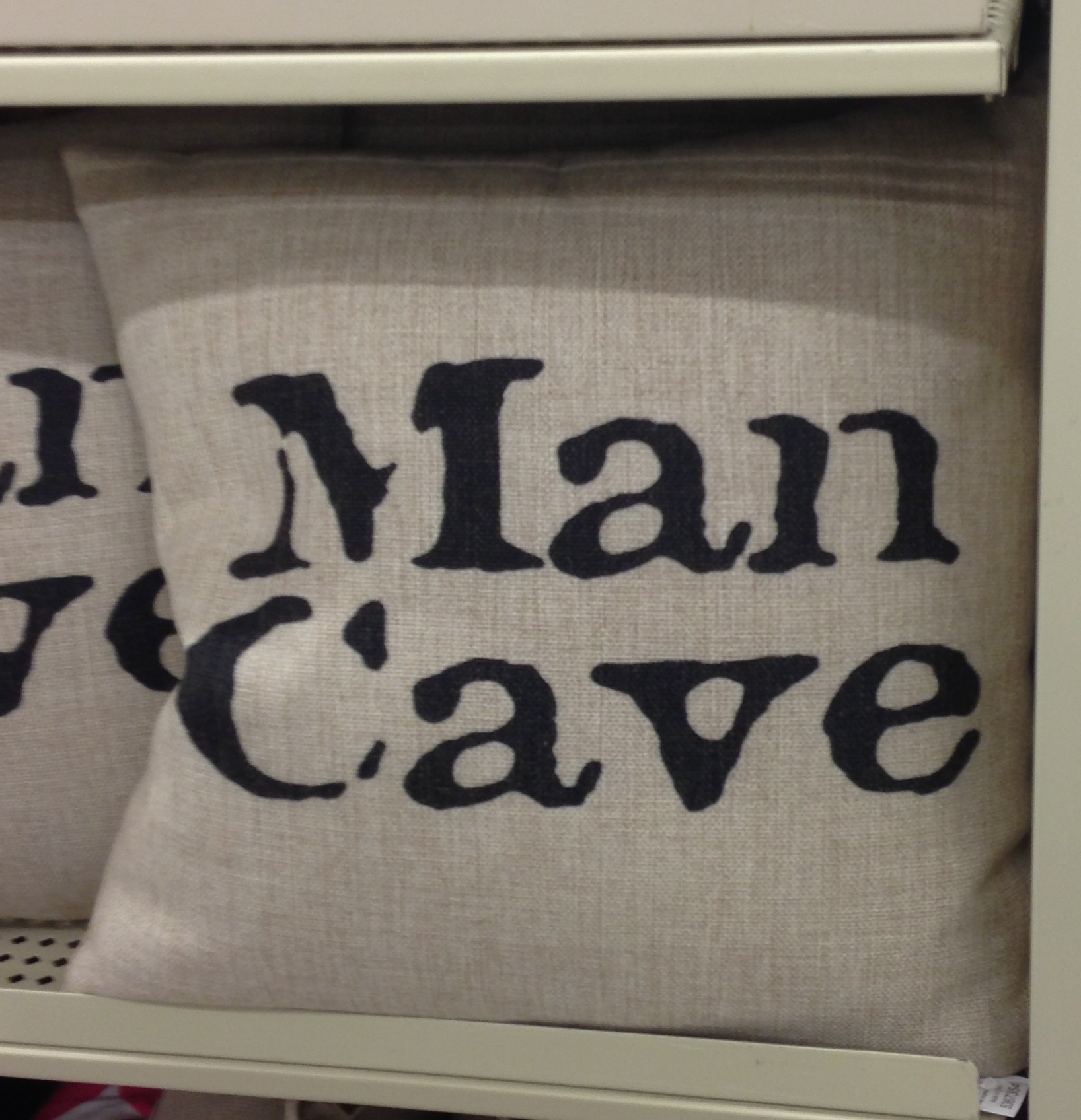 The Man Cave Throw Pillow paradox