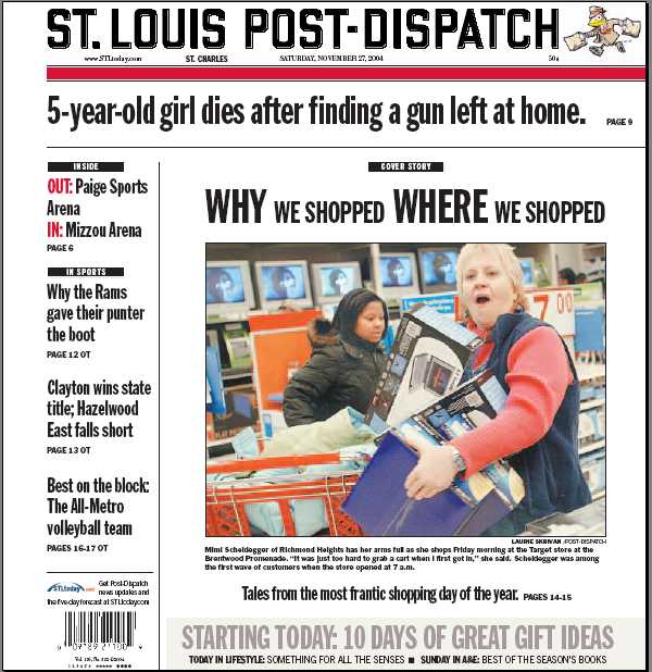 St. Louis Post Dispatch Cover November 27 2004